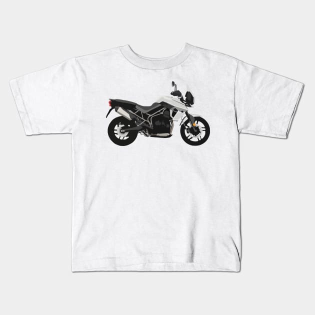 Motorcycle Triumph Tiger 800 XRx white Kids T-Shirt by WiredDesigns